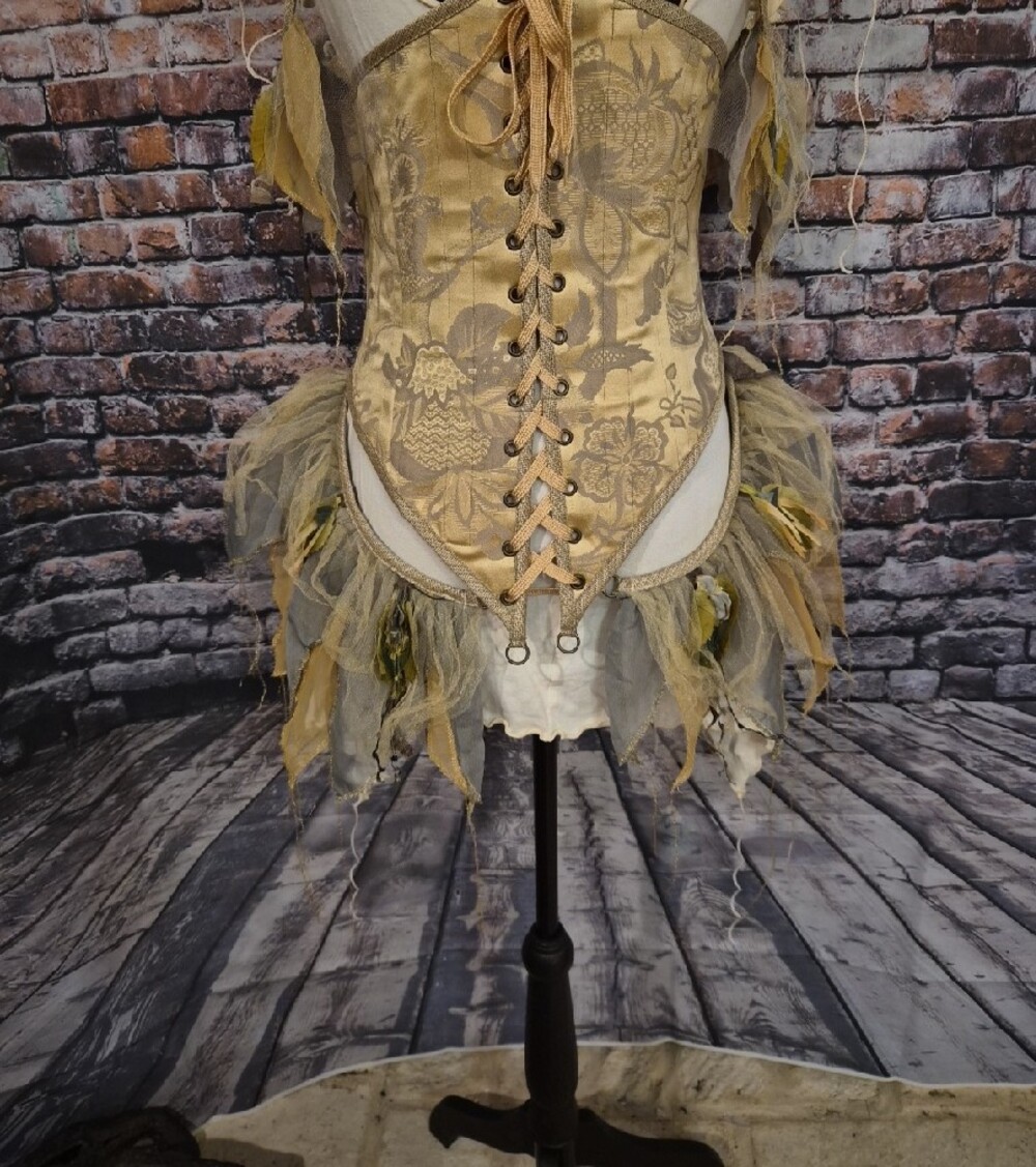 Moresca Gold and Cream Fairy Bodice/Corset Costume Dress - Picture 14 of 16